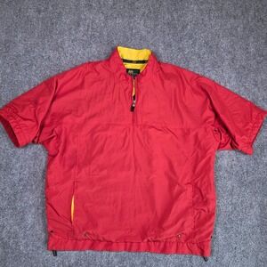Tourney MacGregor Golf Windbreaker Pullover Mens Large Red Quarter Zip